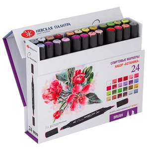Sonnet brush kétvégű alkoholos ecsetfilc 24 darabos készlet Botanika