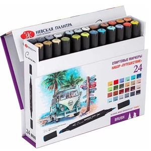 Sonnet brush kétvégű alkoholos ecsetfilc 24 darabos készlet Travel