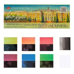White Nights akvarellfesték készlet csillogó válogatás NYÁR 8 darabos Shimmering