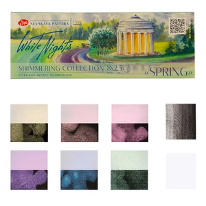 White Nights akvarellfesték készlet csillogó válogatás TAVASZ 8 darabos Shimeri