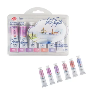 White Nights tubusos akvarellfesték készlet Rose flowers, Rózsás virágok 6×10 ml