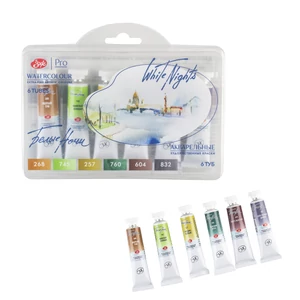 White Nights tubusos akvarellfesték készlet Forest landscape, Erdős táj 6×10 ml