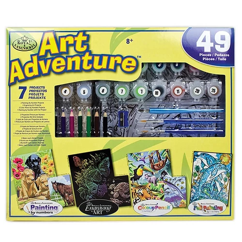 Kreatív alkotó készlet gyerekeknek 49 részes Art Adventure sárga