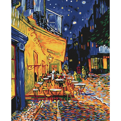 Számfestő, számozott kifestő Van Gogh Éjszakai Kávézó 40×50 cm feszített vászon