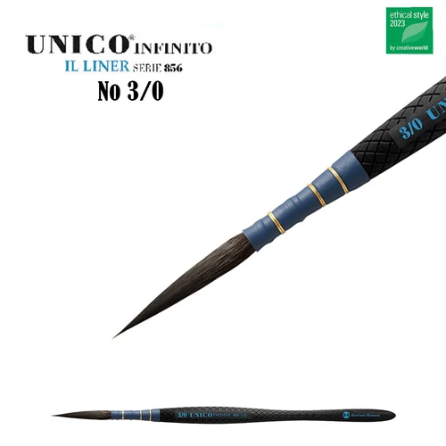 Borciani INFINITO liner akvarell ecset, No 856 szintetikus mókusszőr utánzat 3/0