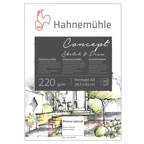 Hahnemühle Concept rajz és festőtömb 220 g A3