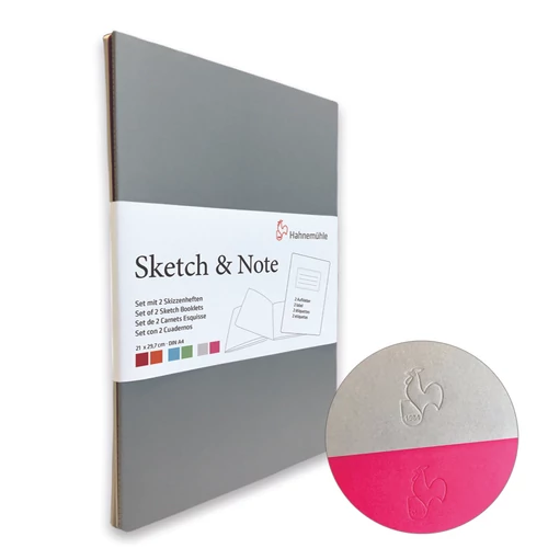 Hahnemühle vázlatfüzet, rajztömb Sketch&Note Laurier, Fuchsia 125 g A4