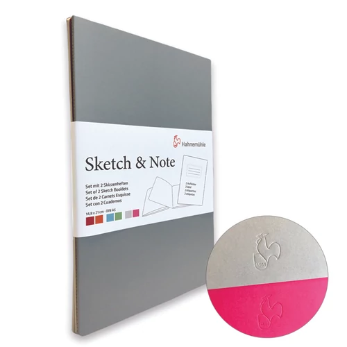 Hahnemühle vázlatfüzet, rajztömb Sketch&Note Laurier, Fuchsia 125 g A5