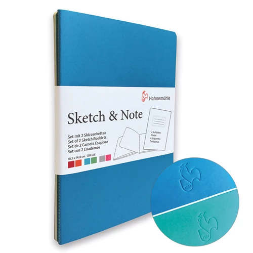 Hahnemühle vázlatfüzet, rajztömb Sketch&Note Delphinium, Menthe 125 g A6