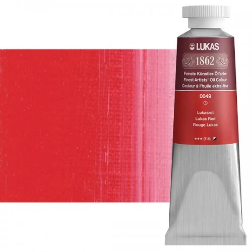 Olajfesték 37 ml Lukas 1862 olaj, 0049 Lukas Red