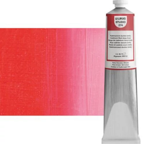 Olajfesték 200 ml Lukas Studio olaj, 0274 Cadmium Red deep (hue)