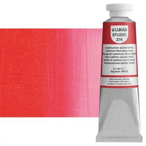 Olajfesték 37 ml Lukas Studio olaj, 0274 Cadmium Red deep (hue)