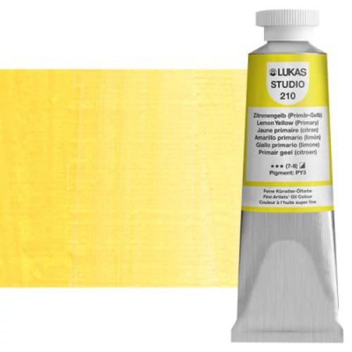 Olajfesték 37 ml Lukas Studio olaj, 0210 Lemon Yellow