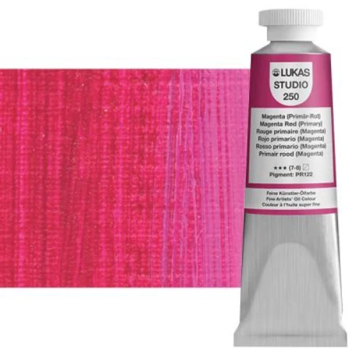 Olajfesték 37 ml Lukas Studio olaj, 0250 Magenta Red (Primary)