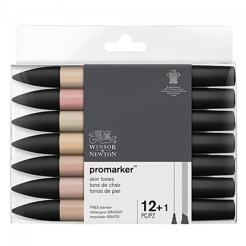 Promarker Winsor&Newton 12+1 db-os bőr tónusai (skin tones) filctoll készlet