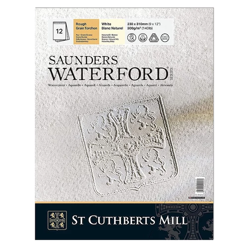 Saunders Waterford akvarelltömb Rough 300 g 31 × 23 cm mould-made 12 lap