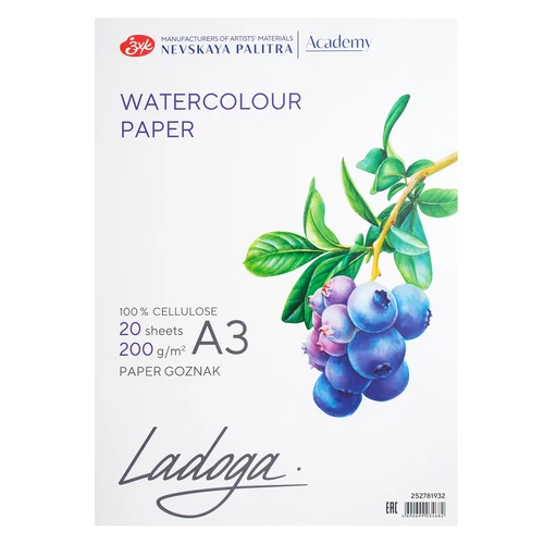 Ladoga Academy akvarellpapír mappában A3 20 lap