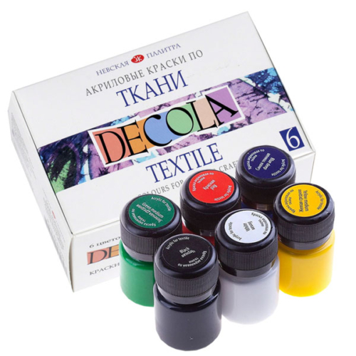 Decola textilfesték készlet alap színek 6 × 20 ml