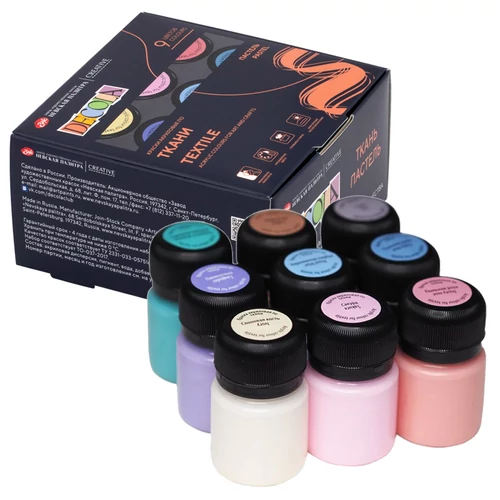 Decola textilfesték készlet pasztell színek 9 × 20 ml