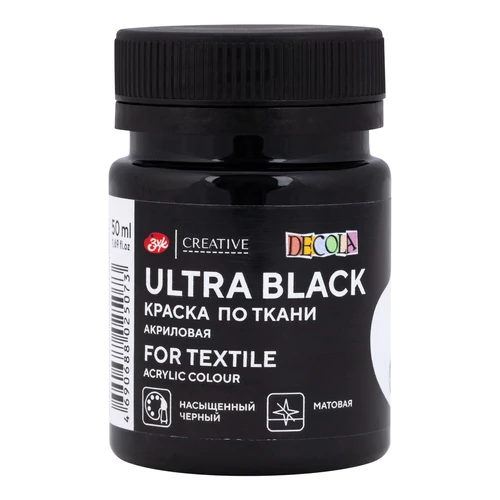 Decola művész textilfesték 834 Ultra Black 50 ml
