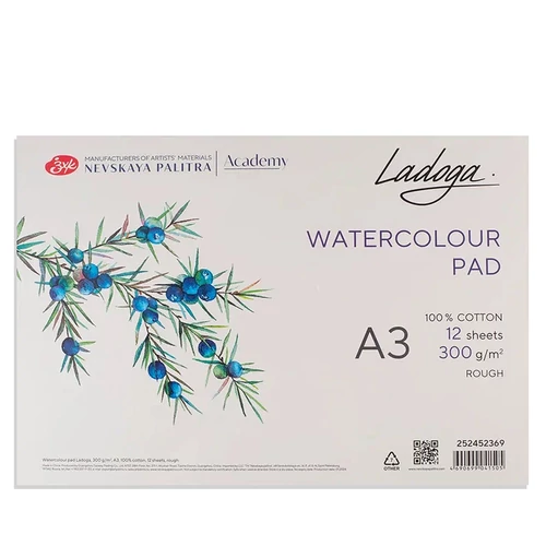 Ladoga Academy akvarelltömb 300 g 100% pamut Rough A3
