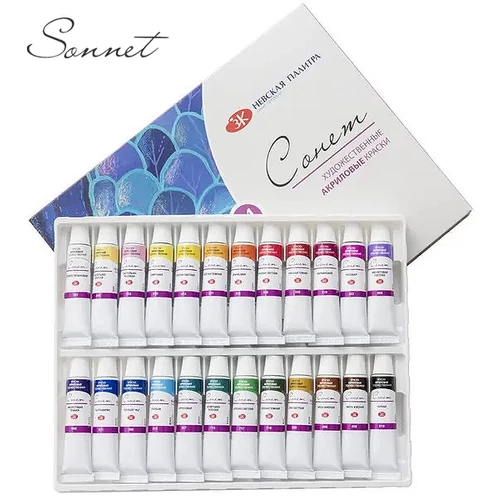 Sonnet akrilfesték készlet 24 × 10 ml-es Nevskaya Palitra St. Petersburg