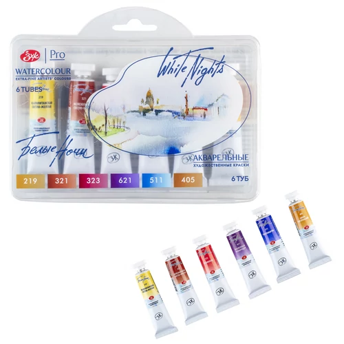 White Nights tubusos akvarellfesték készlet Skin shades, Bőr árnyalatai 6×10 ml