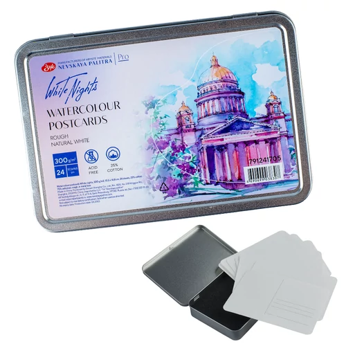 White Nights akvarell képeslapok fém dobozban 300 g