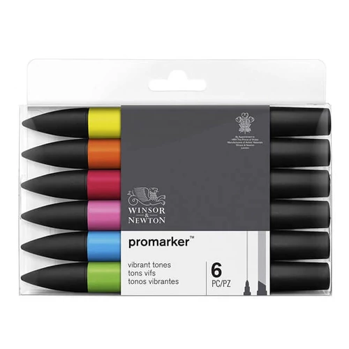 Promarker Winsor&Newton 6 db-os élénk (vibrant) filctoll készlet