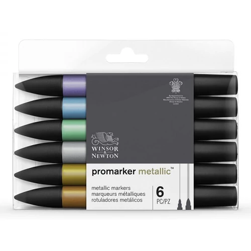 Promarker Winsor&Newton 6 db-os metál filctoll készlet