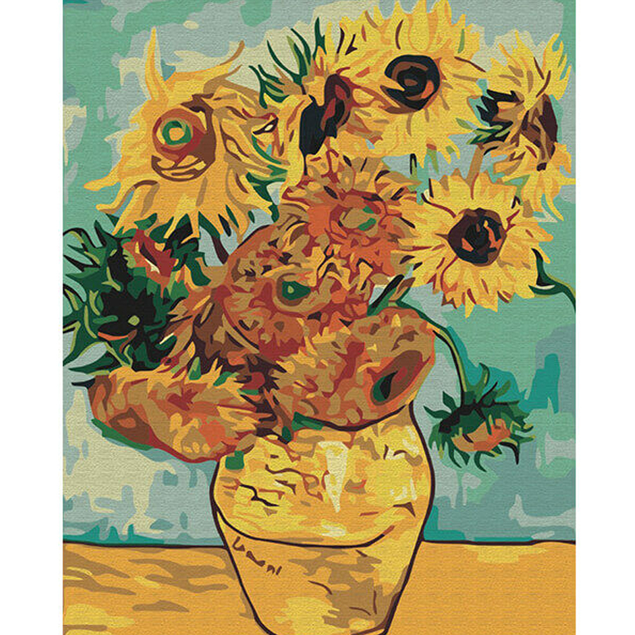 Brushme számfestő készlet Van Gogh Napraforgók 40 × 50 cm feszített vászon