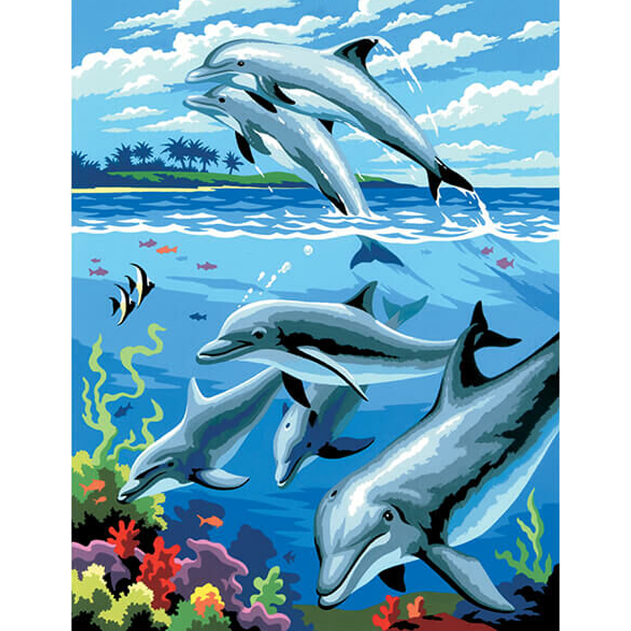 Royal Langnickel számfestő készlet Delfinek 22 × 30 cm