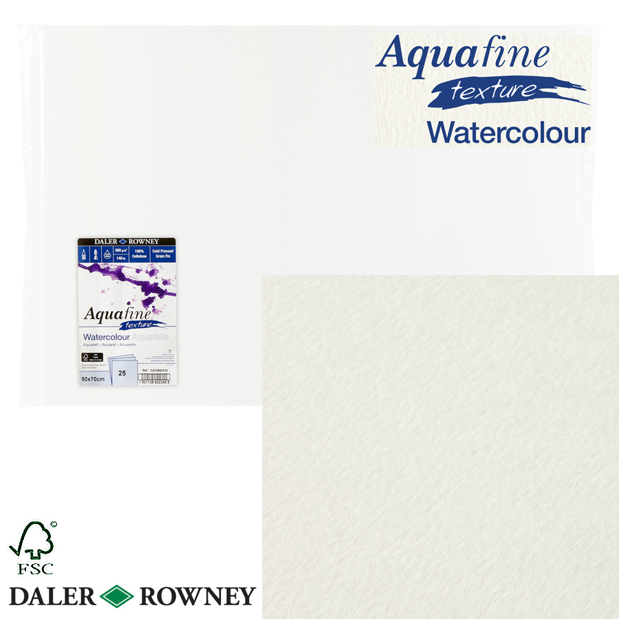 Aquafine akvarellpapír érdes CP 300 g 50 × 70 cm íves Daler-Rowney