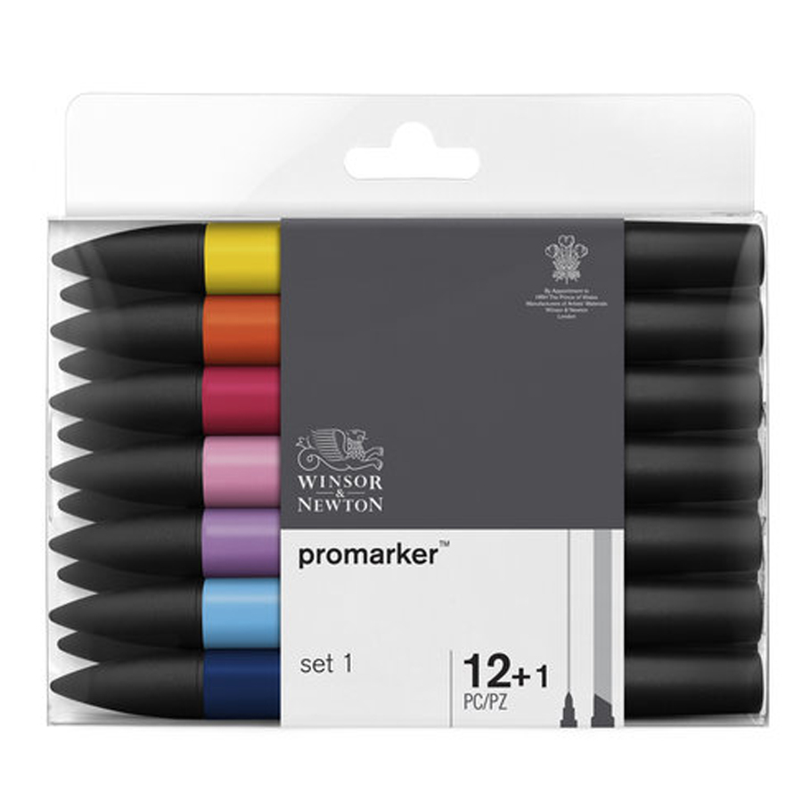 Promarker Winsor&N. 12 db-os alap filctollkészlet + ajándék Blender 1-es SET