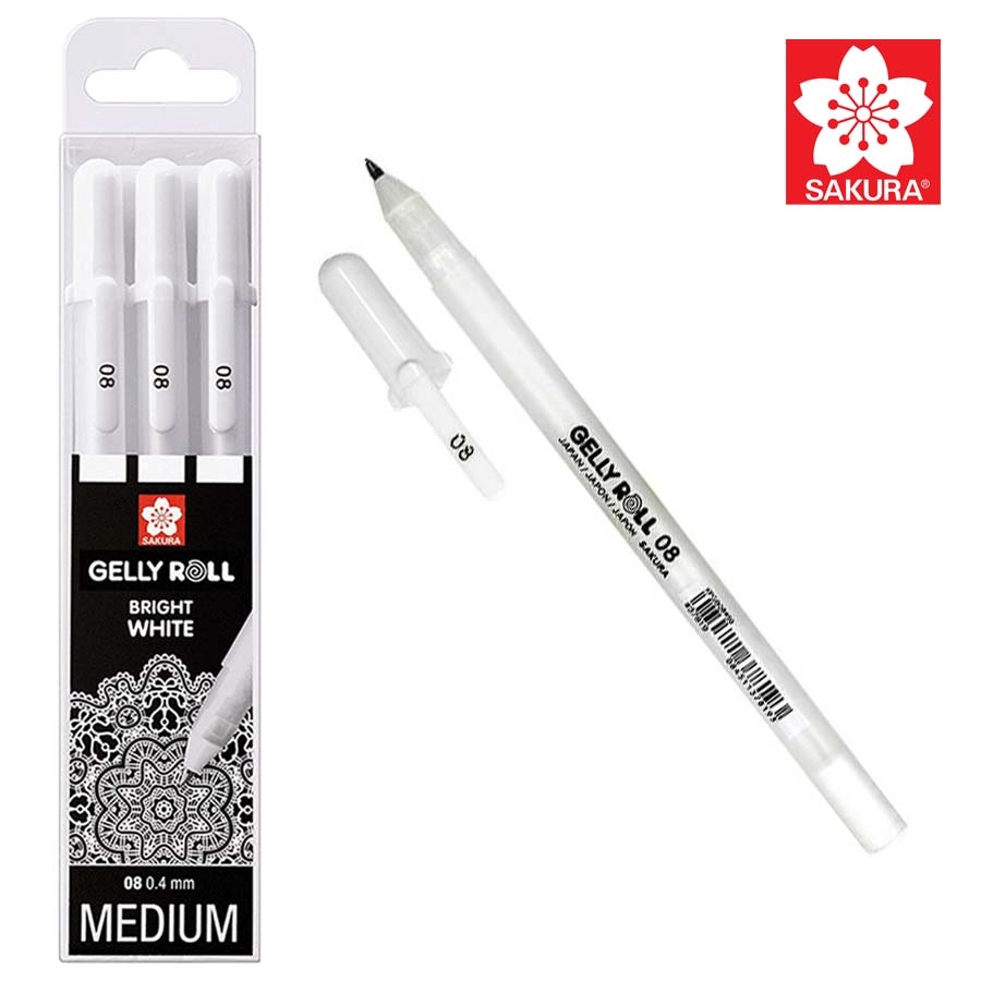 Sakura Gelly Roll zselés Medium fehér tollkészlet 3 db
