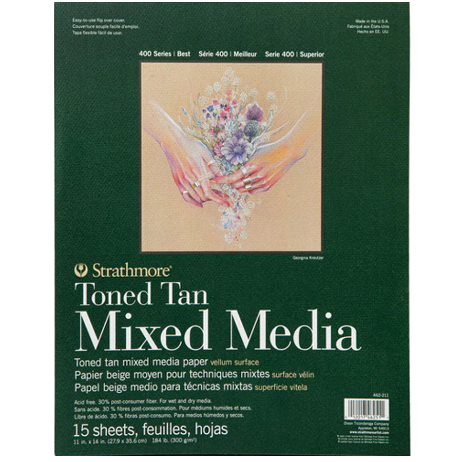 Strathmore Mixed Média Toned Tan színezett univerzális tömb 300 g 15 × 20 cm