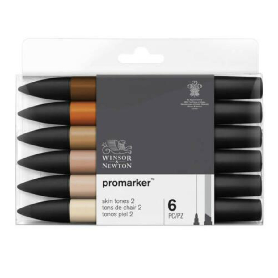 Promarker Winsor&Newton 6 db-os bőr tónusai (skin tones) set 2 filctoll készlet